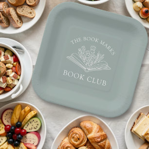Plato De Papel Nombre del Club de Lectura Personalizado