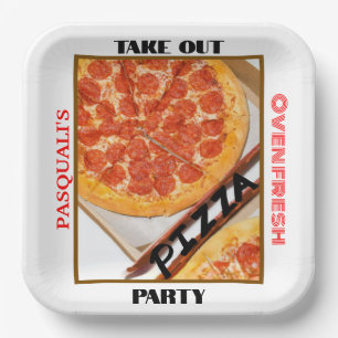 Plato De Papel NOMBRE DEL Fiesta Para Sacar Pizza