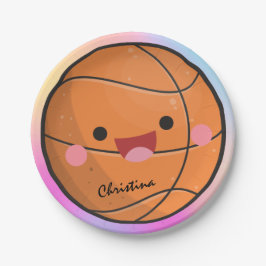 Plato De Papel Nombre del jugador de baloncesto kawaii de color
