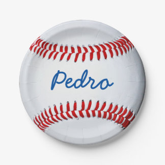 Plato De Papel Nombre del jugador de béisbol Firma Personalizada