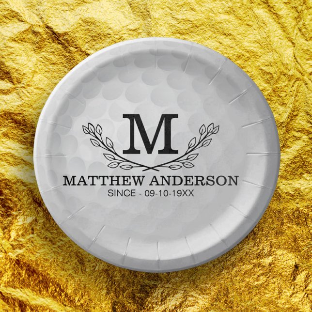 Plato De Papel Nombre del patrón de bola de golf personalizado Mo (Subido por el creador)