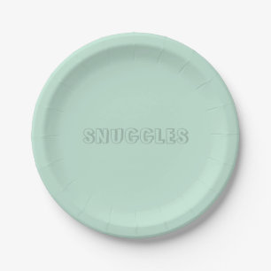 Plato De Papel Nombre del personalizable "Snuggles" menta marina 