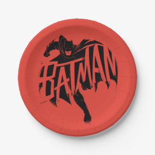 Plato De Papel Nombre del Pincel de Tinta de Batman