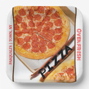 Plato De Papel NOMBRE DEL Restaurante Pepperoni Cheese Pizza