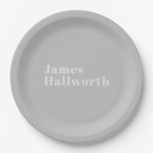 Plato De Papel Nombre minimalista moderno retro (u otro texto)