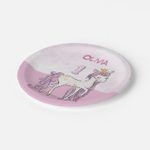 Nombre personalizado 1er cumpleaños Caballo rosa c