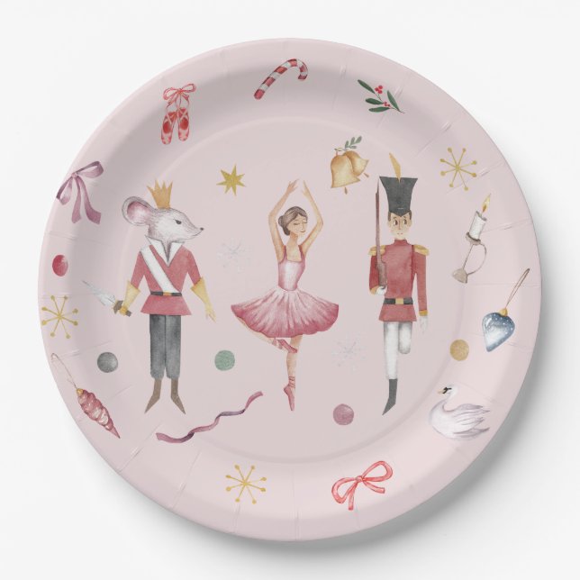 Plato De Papel Nombre personalizado Ballet Nutcracker Ballet Ball (Anverso)