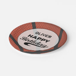 Plato De Papel Nombre personalizado Baloncesto Cumpleaños Gran Bo