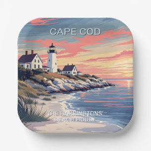 Plato De Papel Nombre personalizado Cabo Cod Massachusetts