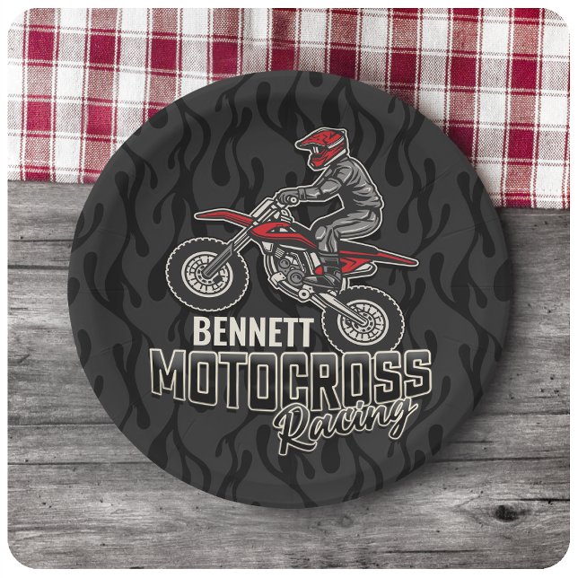 Plato De Papel NOMBRE personalizado Carreras Motocross de ciclism (Subido por el creador)