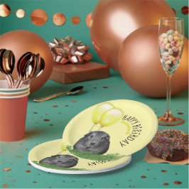 Plato De Papel Nombre personalizado Cumpleaños Guinea Cerdo Globo