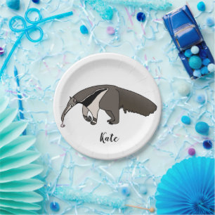 Plato De Papel Nombre personalizado de Anteater gigante