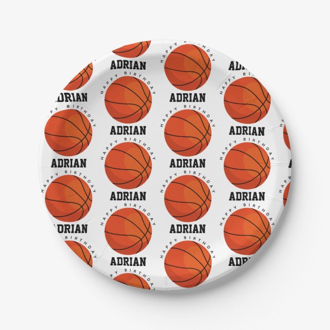 Plato De Papel Nombre personalizado de la fiesta de cumpleaños de (Anverso)