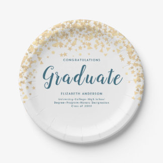Plato De Papel Nombre Personalizado de la Parte de Graduación "Cl