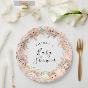 Plato De Papel Nombre personalizado de los animales de las marism