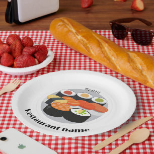 Plato De Papel Nombre personalizado del gradiente alimenticio de