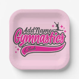 Plato De Papel NOMBRE personalizado Gimnasia de salto dividido de