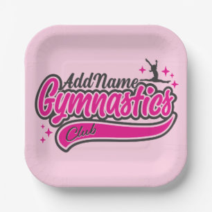 Plato De Papel NOMBRE personalizado Gimnasia de salto dividido de