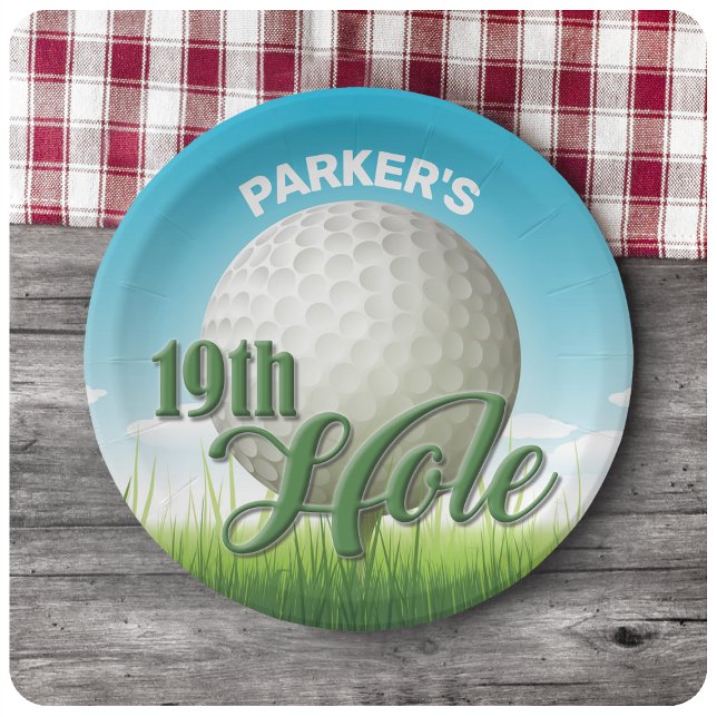 Plato De Papel NOMBRE personalizado Golfer Golf Pro Ball 19th Hol (Subido por el creador)