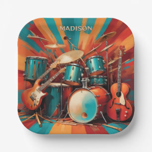 Plato De Papel Nombre personalizado Instrumentos musicales