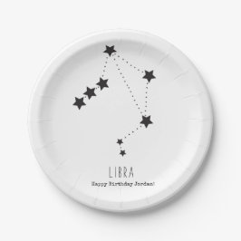 Plato De Papel Nombre personalizado Libra Octubre Placa de papel 