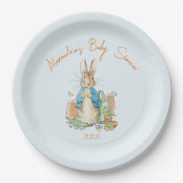 Plato De Papel Nombre personalizado Peter el conejo ducha bebé