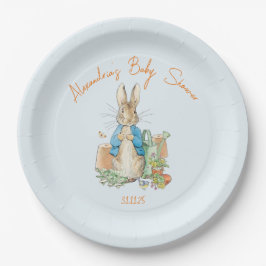 Plato De Papel Nombre personalizado Peter el conejo ducha bebé