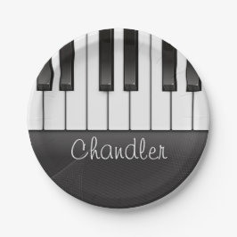 Plato De Papel NOMBRE Personalizado Pianista Claves De Piano Maes