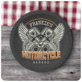 Plato De Papel NOMBRE personalizado Pistons Wings Motorcycle Bike