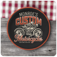 NOMBRE personalizado Skeleton Motorcycle Shop