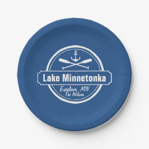 Plato De Papel Nombre y ciudad ancla del lago Minnetonka Minnesot