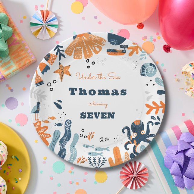 Plato De Papel Nórdico Under the Sea criaturas cumpleaños de niño (Subido por el creador)