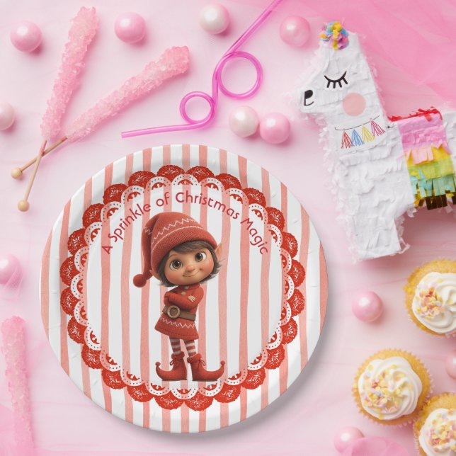 Plato De Papel North Pole Elf Celebration | Christmas Magic (Fiesta)