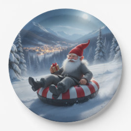 Plato De Papel Norwegian Nisse Sledding, Paper Plates
