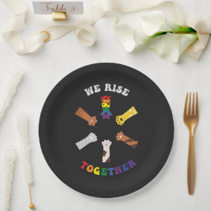 Plato De Papel Nos alzamos juntos Impresión de rutas Diversid