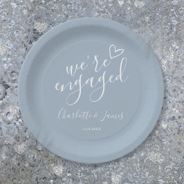 Plato De Papel Nos comprometemos con el Partido Dusty Blue