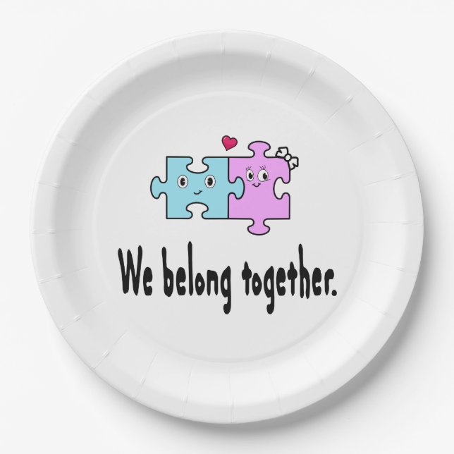 Plato De Papel Nos pertenecemos juntos (Anverso)