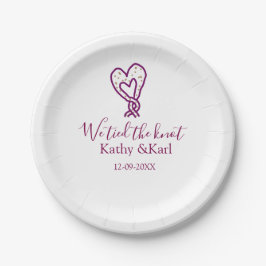 Plato De Papel Nosotros atamos el nudo nudos de corazón rosa nomb