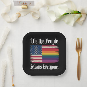 Plato De Papel Nosotros El Pueblo Significa Todos Estados Unidos