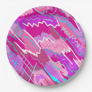 Plato De Papel Nostalgia de Nostalgia Pop Art en Magenta