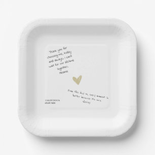 Plato De Papel Nota de amor personalizada escrita a mano para bod