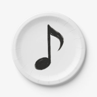 Plato De Papel Nota Musical Minimalista – Estilo Pincelada de Tin