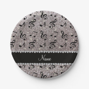 Plato De Papel Notas de plata conocidas personalizadas de la