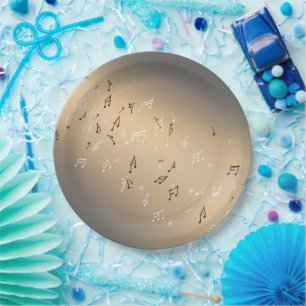 Plato De Papel Notas musicales Placa de papel Golden Moon