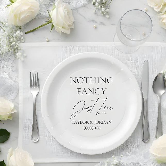 Plato De Papel Nothing Fancy Just Love Modern Minimalist Wedding (Subido por el creador)