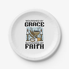 Plato De Papel Nourished by Grace, Sustained by Faith Design