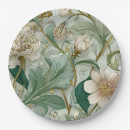 Plato De Papel Nouveau Garden Whimsy Botanical Paper Plate