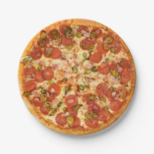 Plato De Papel Novedad divertida Guay Quese Pizza Grill Fiesta Co