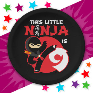Plato De Papel Noveno cumpleaños 9 años Fiesta Niñita Ninja 9