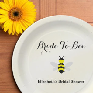 Plato De Papel Novia A Bee Bridal Shower